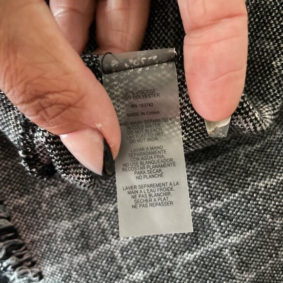 Milano Womens Black & White Grid Pattern Midi Skirt With Frayed Hem Size S - Picture 4 of 5